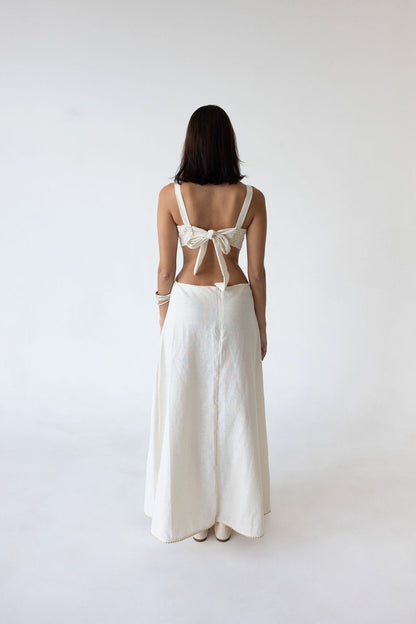 Vestido halter Serena - Natural