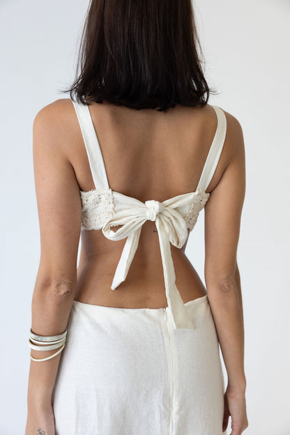Vestido halter Serena - Natural
