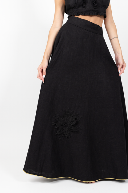 Flower Linen Skirt