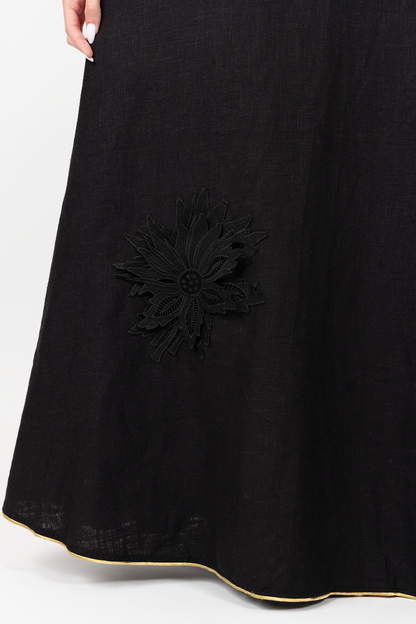 Flower Linen Skirt