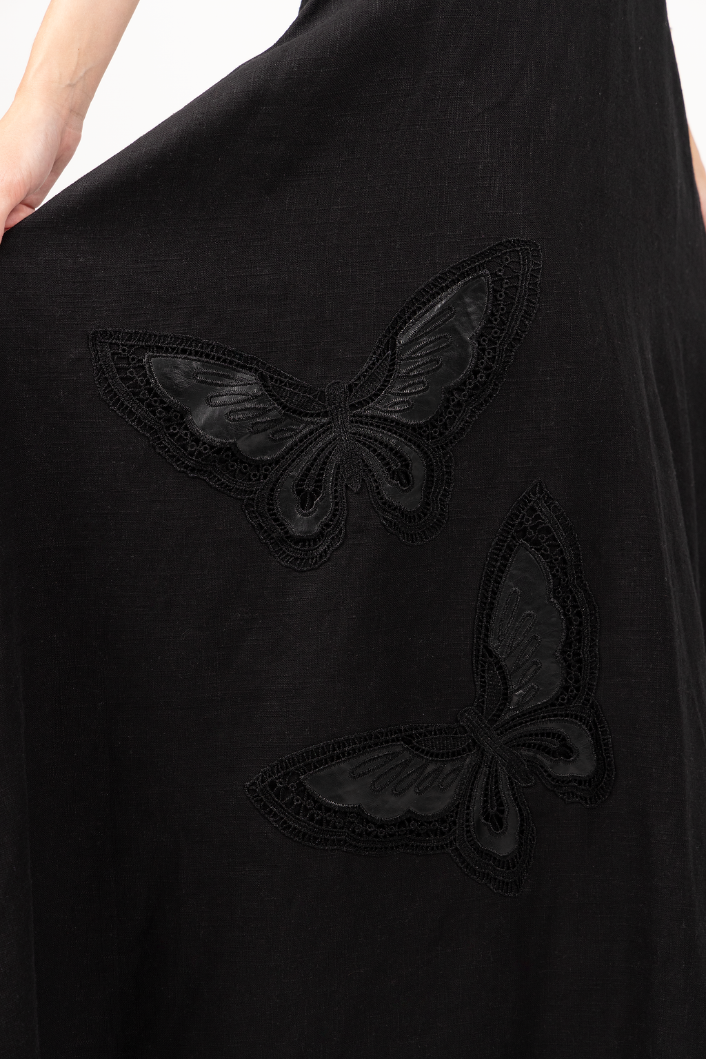 mariposa linen skirt - black