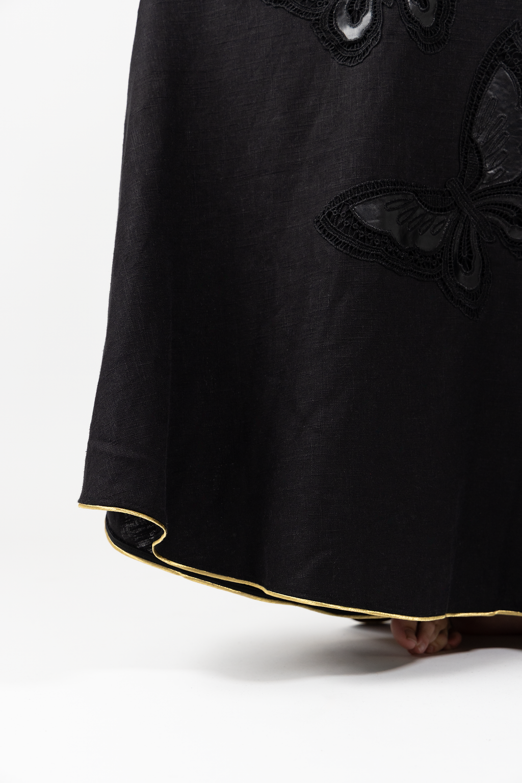 mariposa linen skirt - black