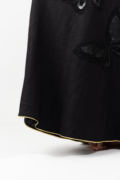 Mariposa Linen Skirt - Black