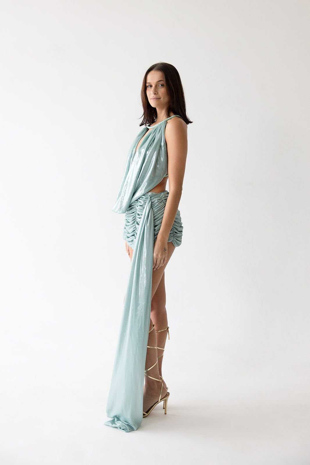 aqua mini dress