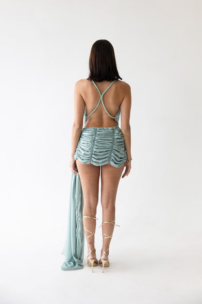 Aqua Mini Dress
