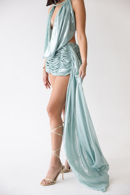 Aqua Mini Dress