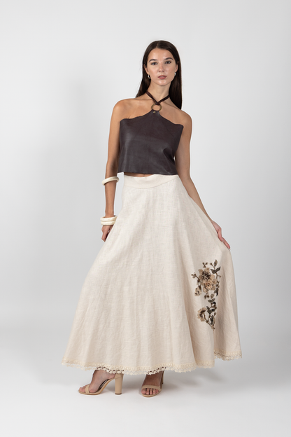 Pampa Linen Skirt - Beige