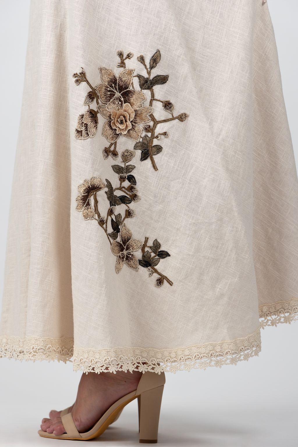 pampa linen skirt - beige