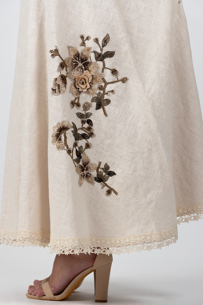 Pampa Linen Skirt - Beige