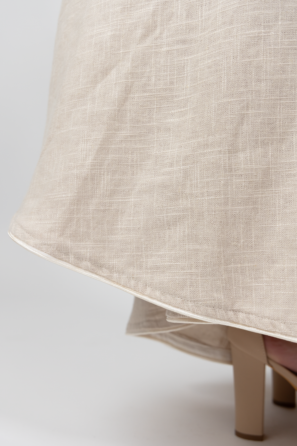 rose linen skirt - beige