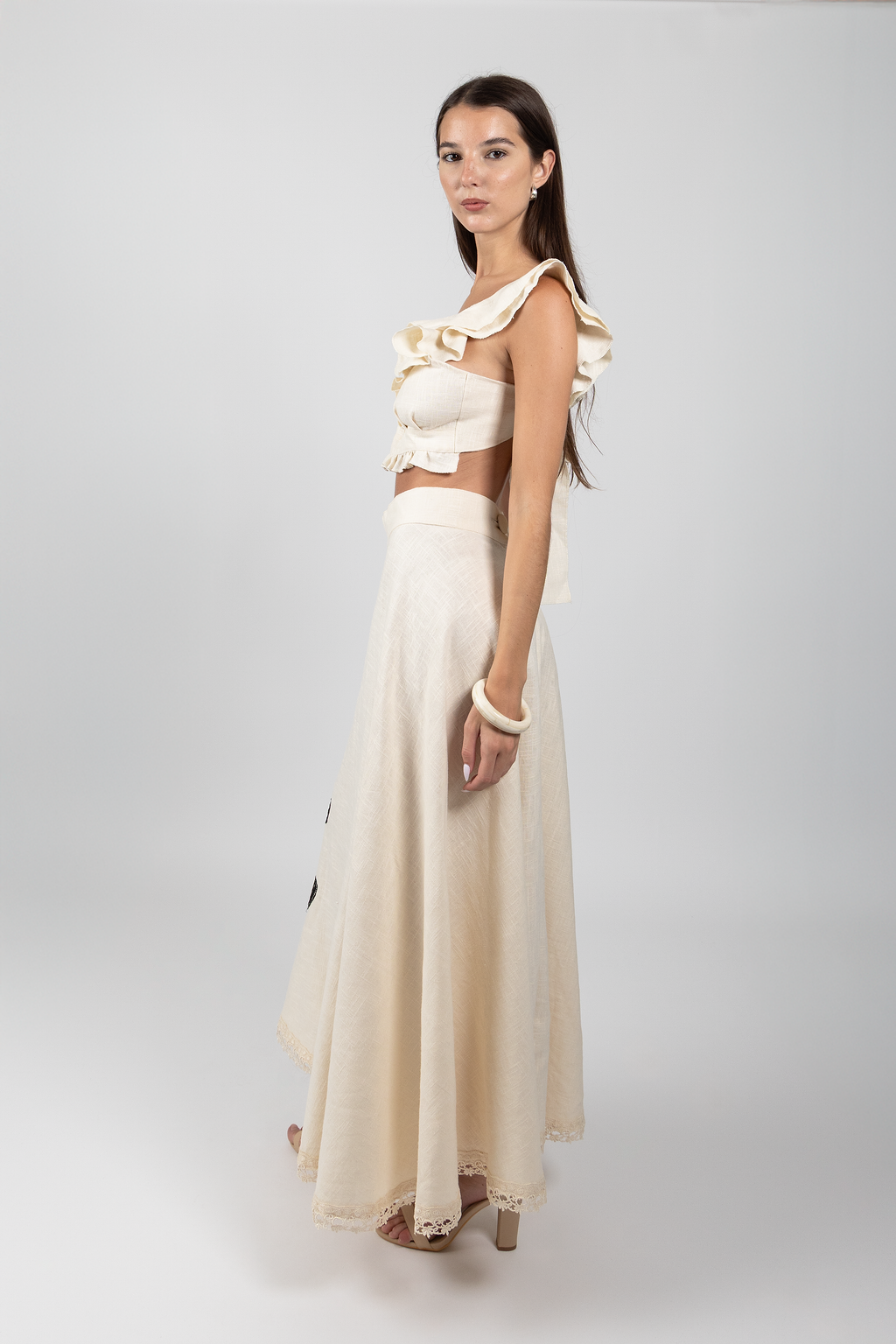 mariposa linen skirt - natural
