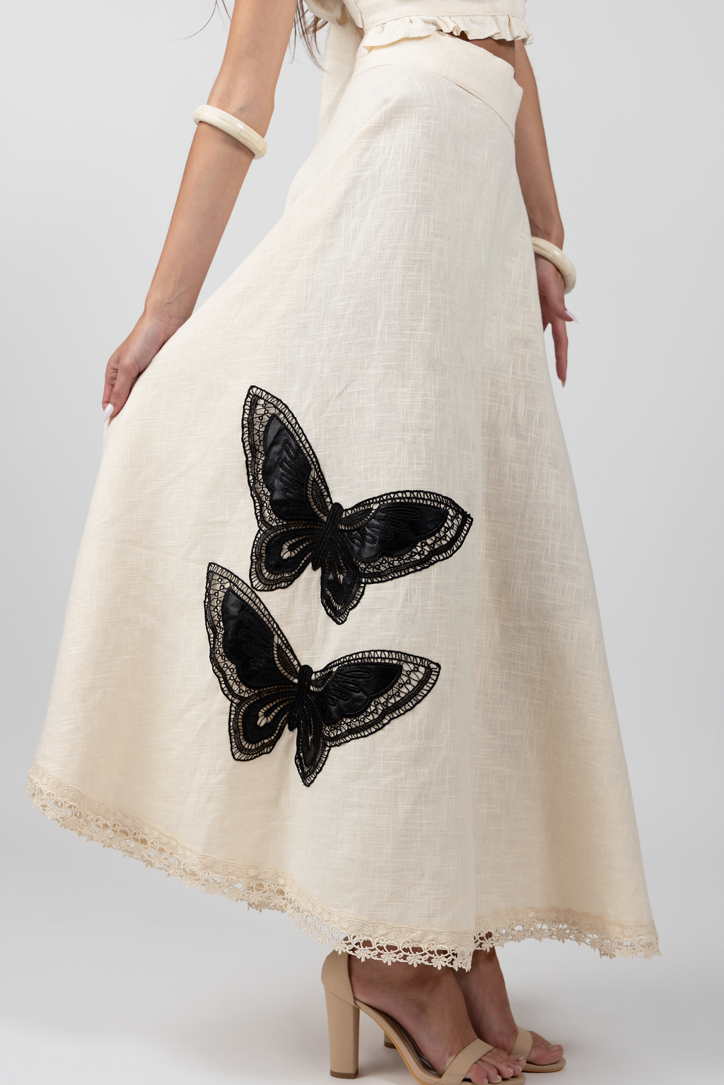 mariposa linen skirt - natural