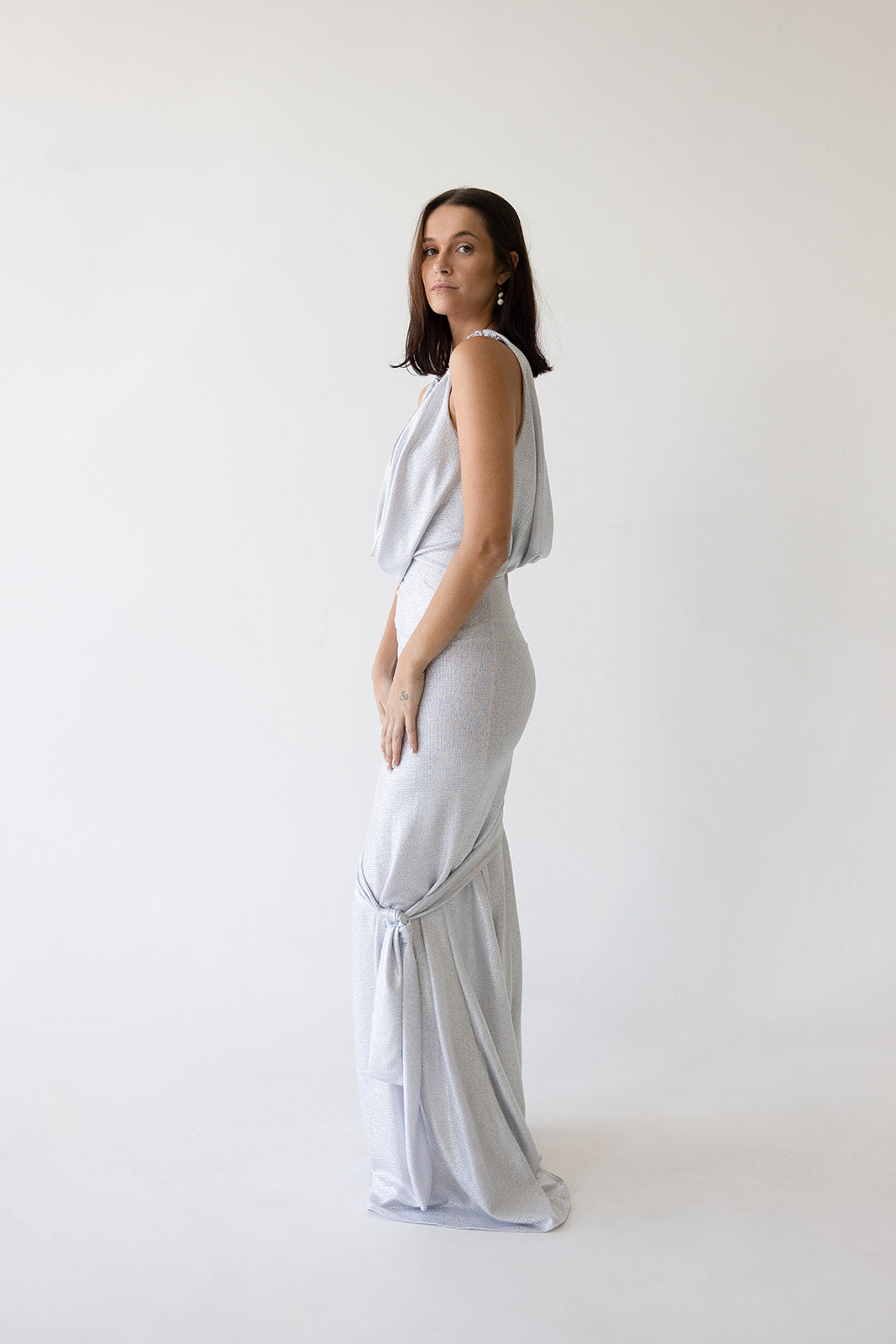 resort maxi dress - silver