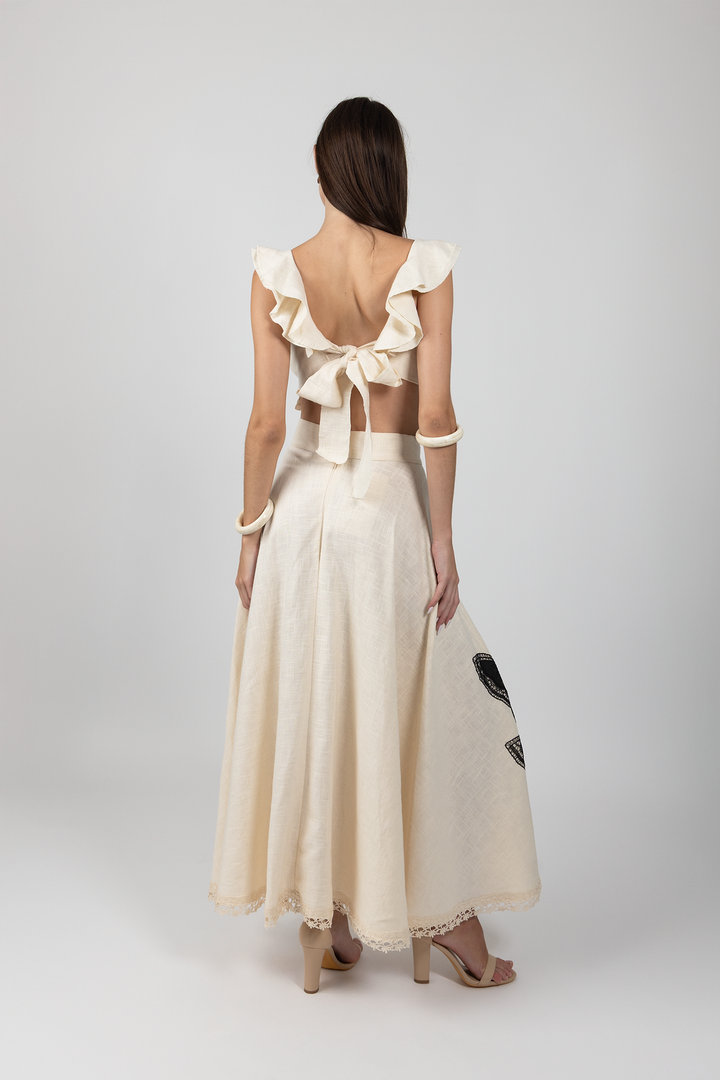 mariposa linen skirt - natural