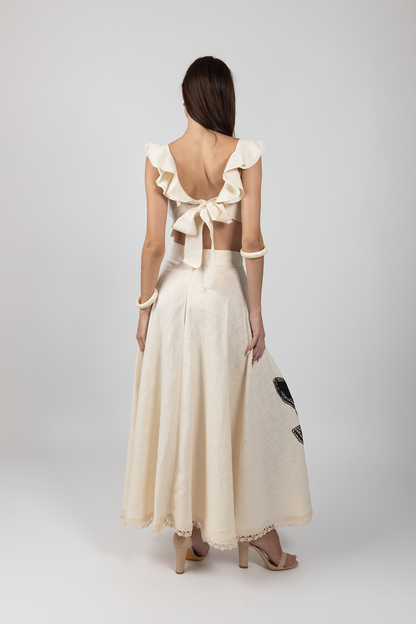 Mariposa Linen Skirt - Natural