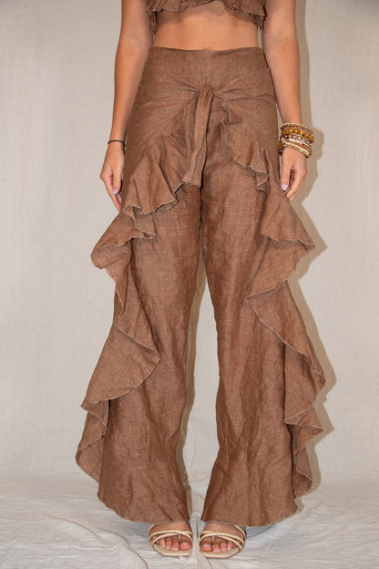 Ruffles Pant Brown