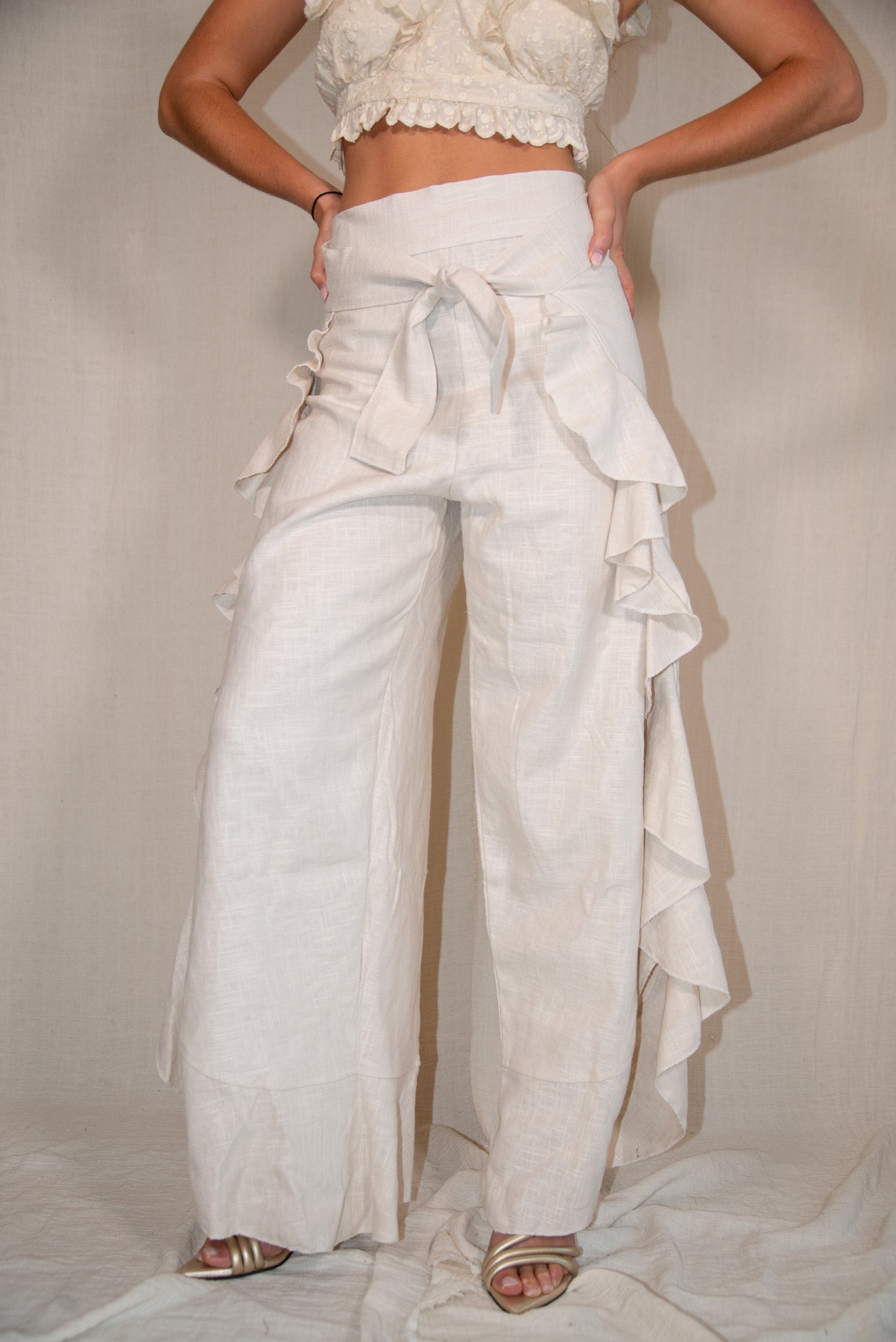 ruffles pant natural