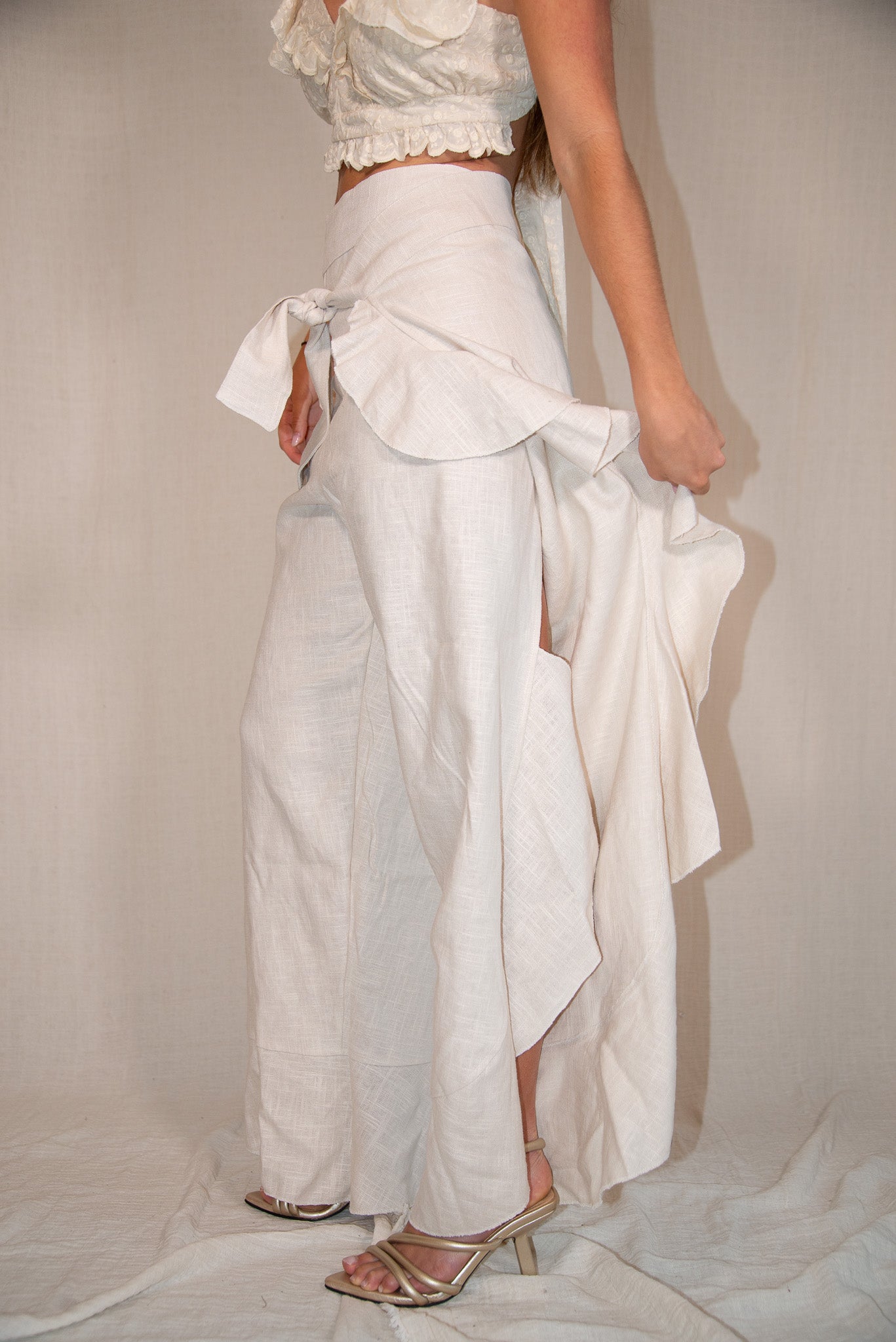 ruffles pant natural