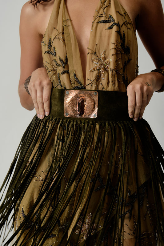 Mendoza Fringe Belt - Copper Quartz