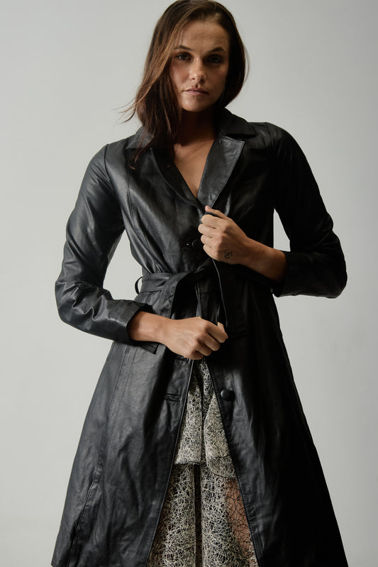 Andes Trench Coat - Blue Agate
