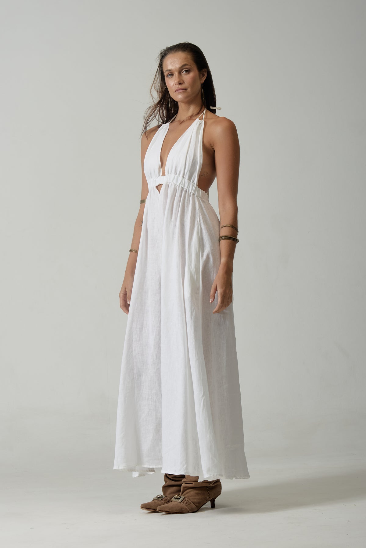 roma dress - white