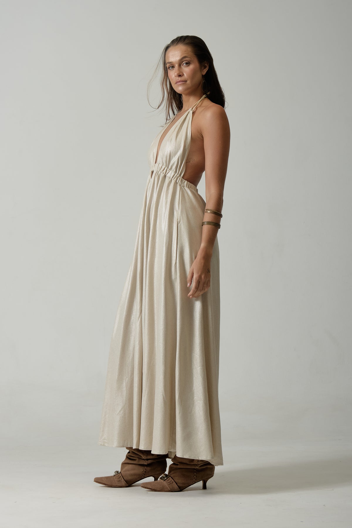 roma dress - gold