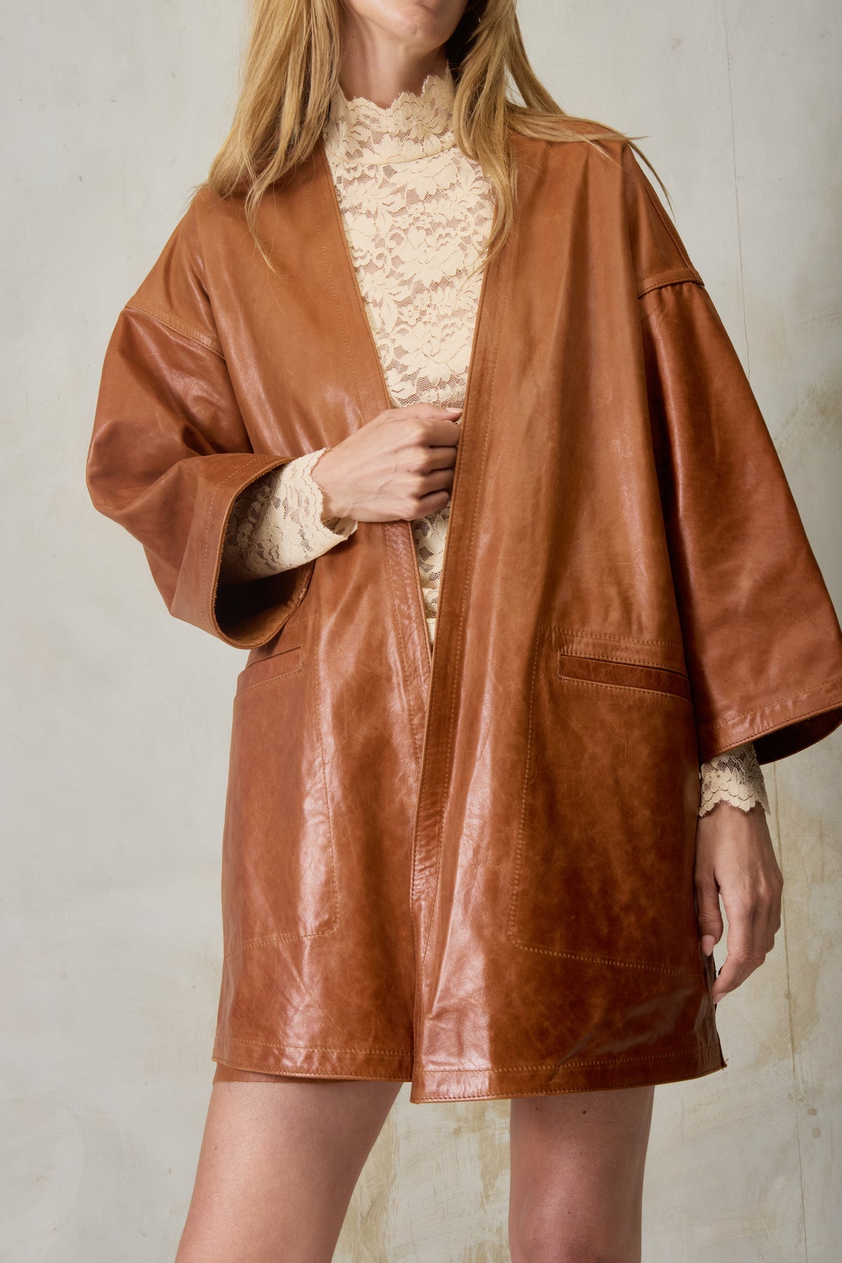 pampa oversized coat - suede