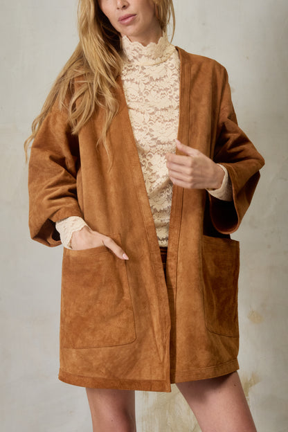 Pampa Oversized Coat - Suede