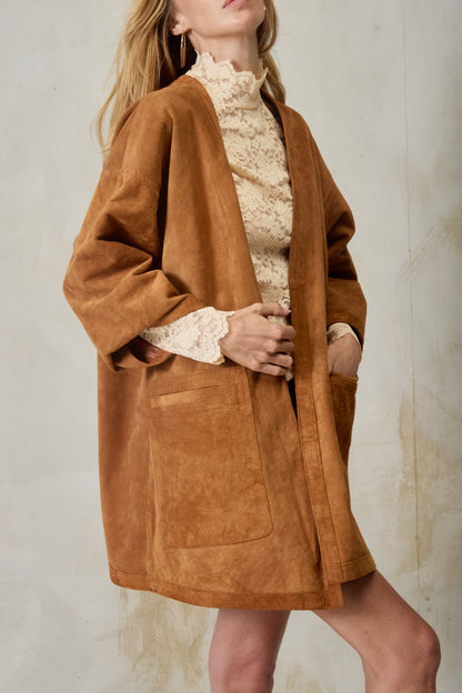 Pampa Oversized Coat - Suede