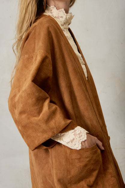 Pampa Oversized Coat - Suede