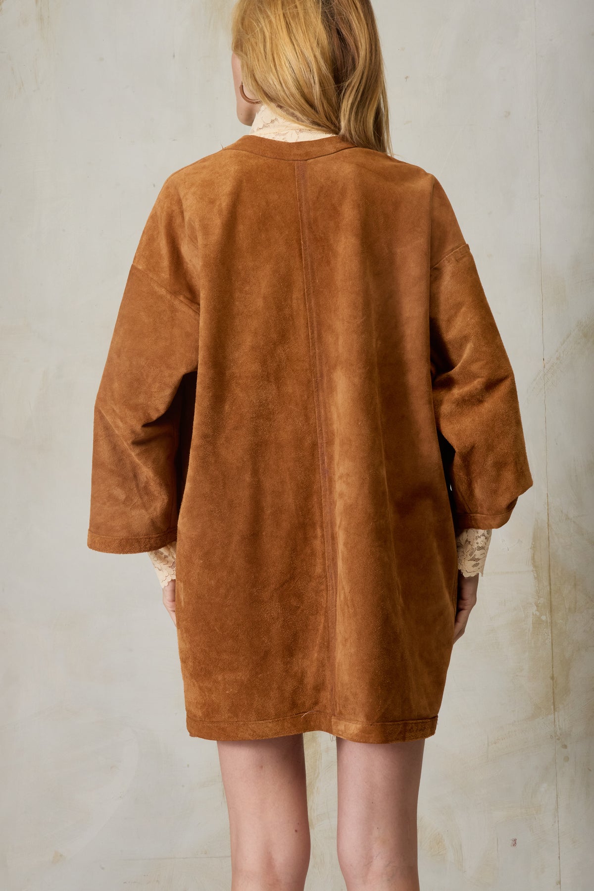 pampa oversized coat - suede