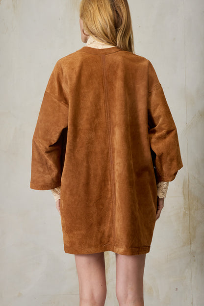 Pampa Oversized Coat - Suede