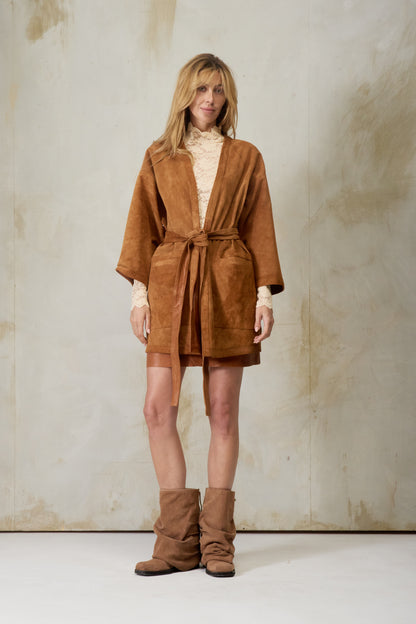 Pampa Oversized Coat - Suede