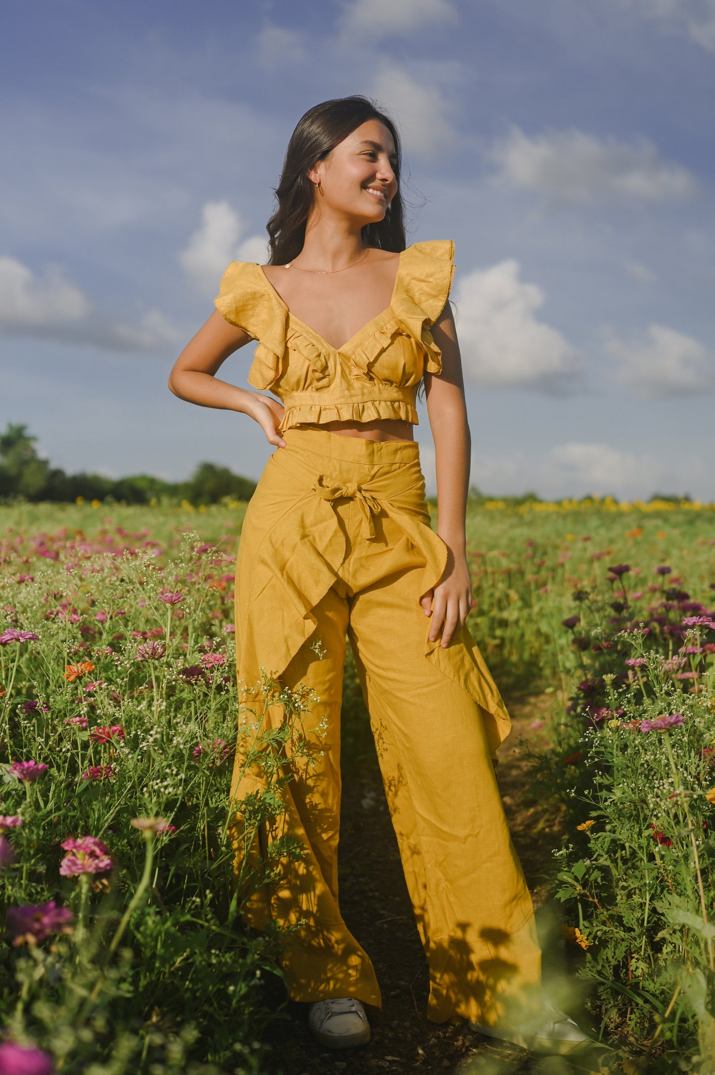 ruffles pant yellow