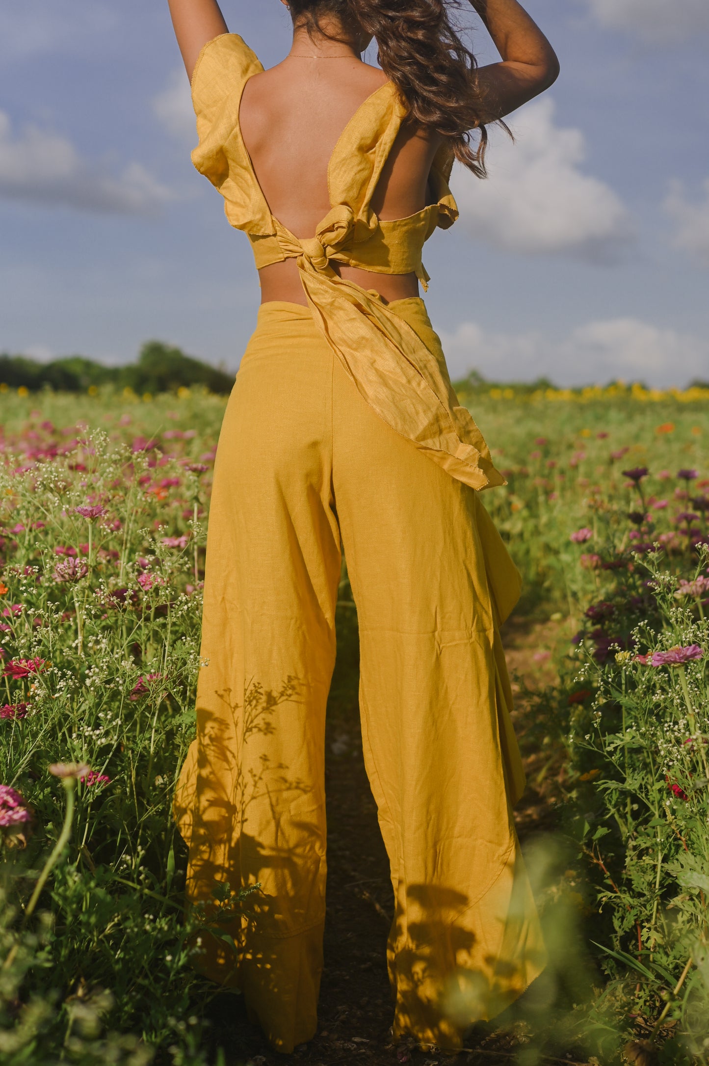 ruffles pant yellow