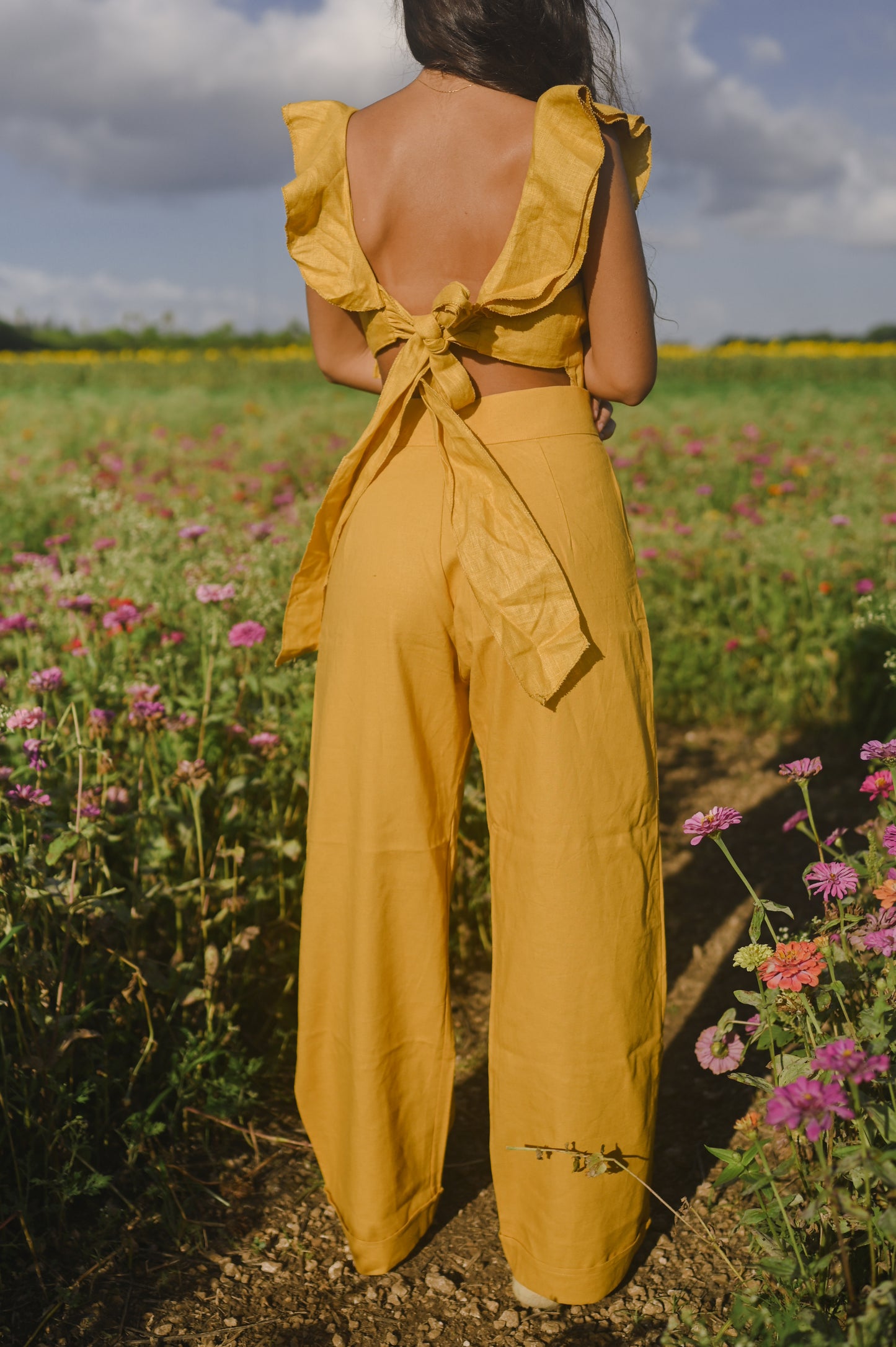 linen pant yellow