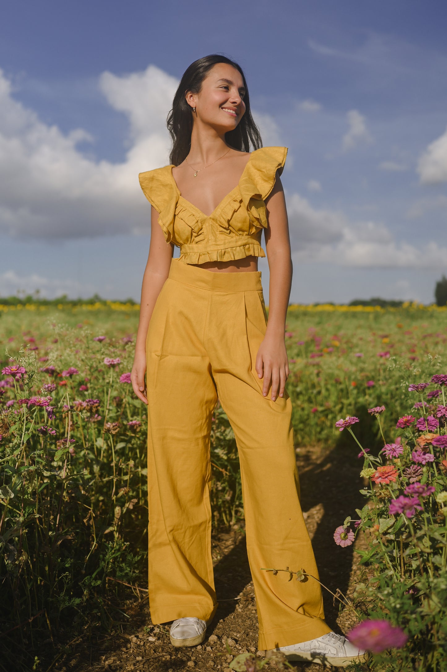 linen pant yellow