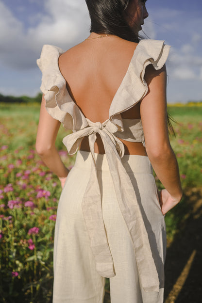 Top Volantes Beige