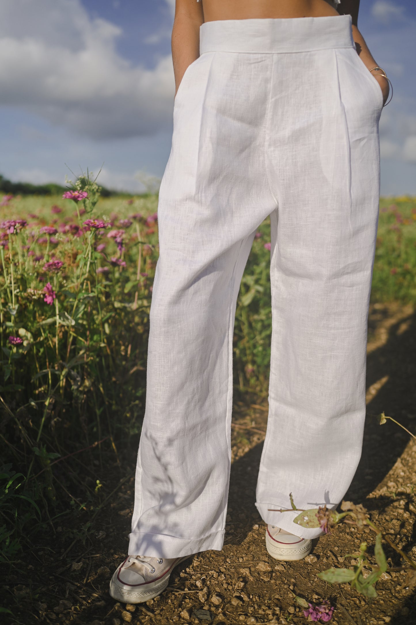 linen pant white