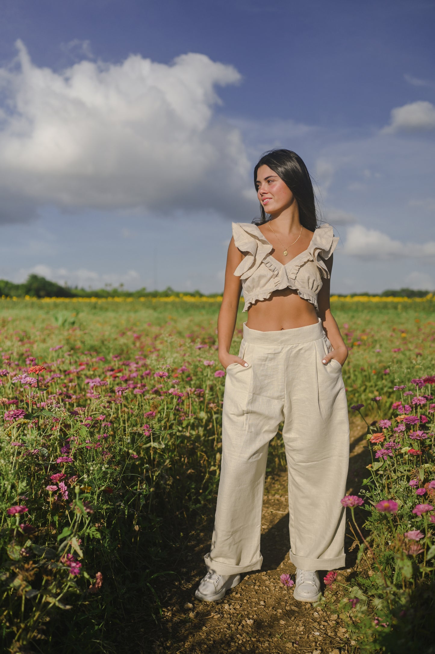 linen pant beige