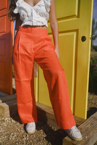Pantalón de Lino Naranja
