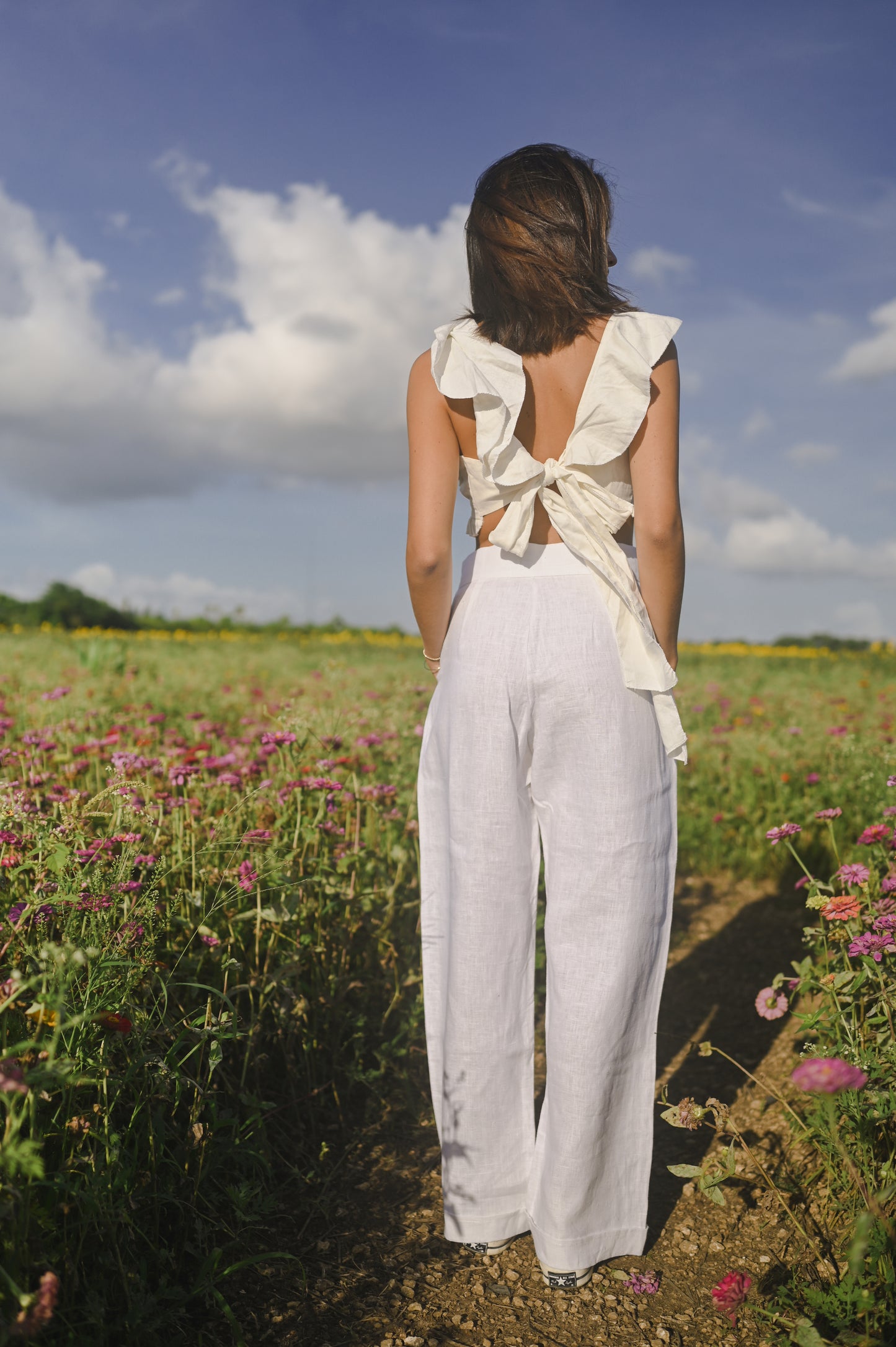 linen pant white